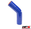 HPS 4 Ply Reinforced 45 Degree Silicone Hose Coupler 1.5" ID 5" Leg Length BLUE