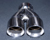 Stainless Steel Dual 3" Outlet/ Single 3" Inlet Slant Cut Exhaust Tip - Each