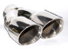 Stainless Steel Dual 3" Outlet/ Single 2.5" Inlet Slant Cut Exhaust Tip - Right