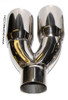 Stainless Steel Dual 3" Outlet/ Single 2.5" Inlet Slant Cut Exhaust Tip - Right