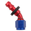 XRP 234510 Push-On -10AN 45-Degree Female Hose End - Red/Blue Anodized