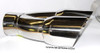 Polished Stainless Quad Slant Exhaust Tips Single 2.5" inlet/ Dual 3" Outlet