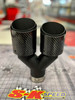 3.5" Dual Out Bolt-on Double Wall Slant Glossy Carbon Fiber Tip Passenger Side