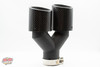 3.5" Dual Out Bolt-on Double Wall Slant Glossy Carbon Fiber Tip Driver Side