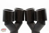 Pair of 3.5" Dual Out Bolt-on Double Wall Slant Glossy Carbon Fiber Tip Driver & Passenger Side