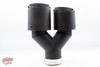 Pair of 3.5" Dual Out Bolt-on Double Wall Slant Matte Carbon Fiber Tip Driver & Passenger Side