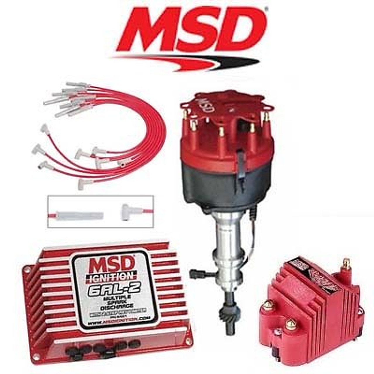 MSD 9165 Ignition Kit - Digital 6AL-2/Distributor/Wires/Blaster Coil - Ford 351W
