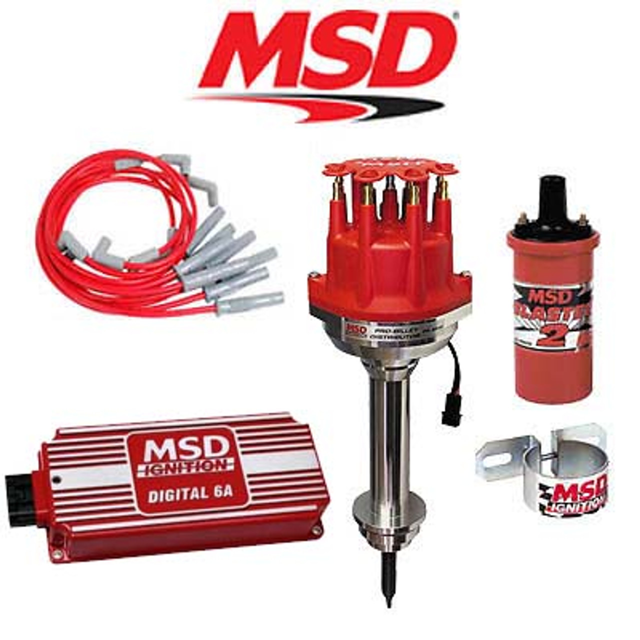 MSD Ignition Kit - Digital 6A/Distributor/Wires/Coil/Bracket - Chrysler 383-400