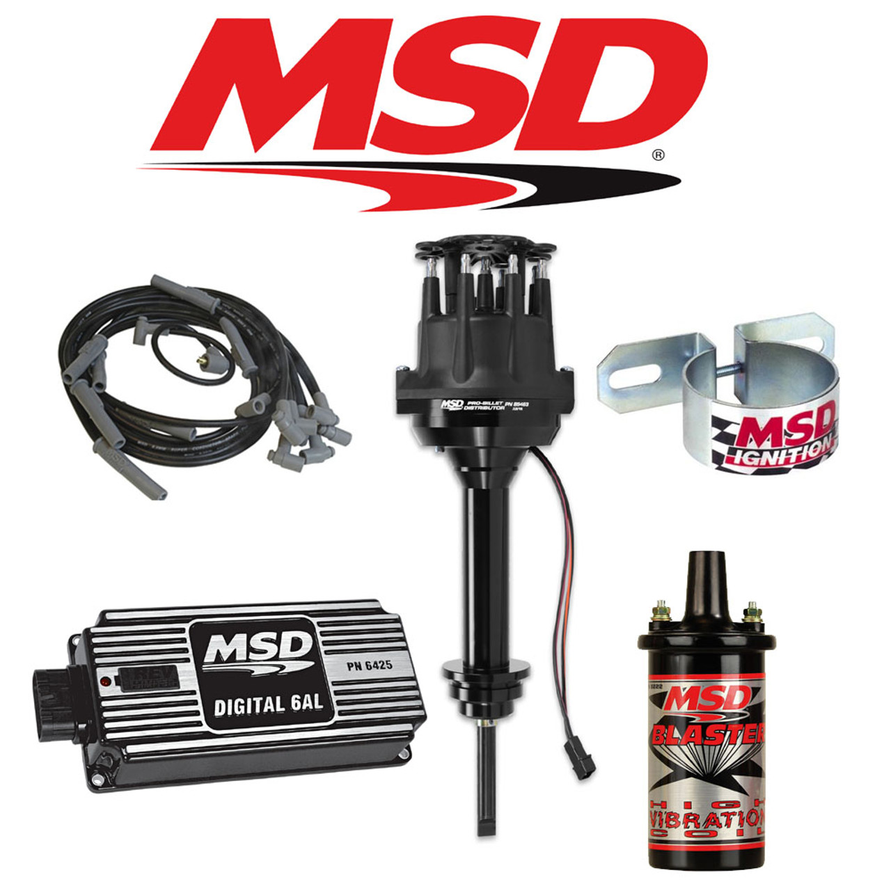 MSD Black Ignition Kit Digital 6AL/Distributor/Wires/Coil - Chrysler 413-440 RB