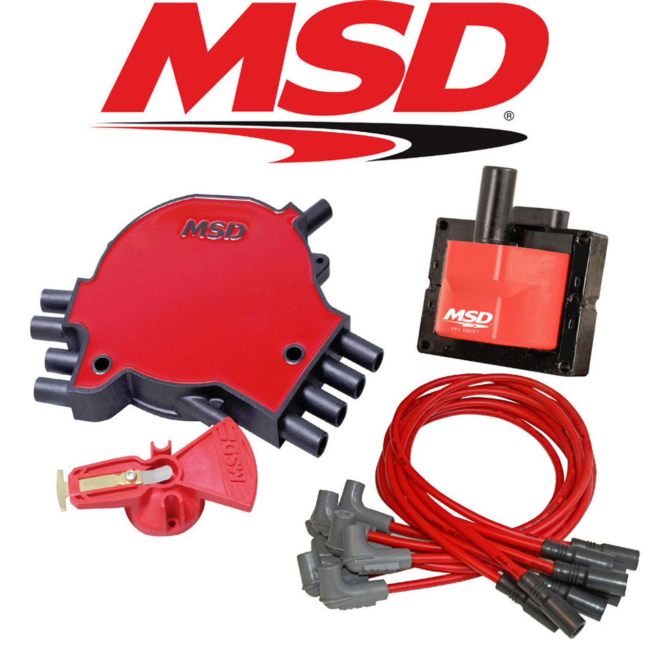 MSD Ignition Tuneup Kit - 1996 Chevy Corvette C4 5.7L LT1 Cap/Rotor/Coil/Wires