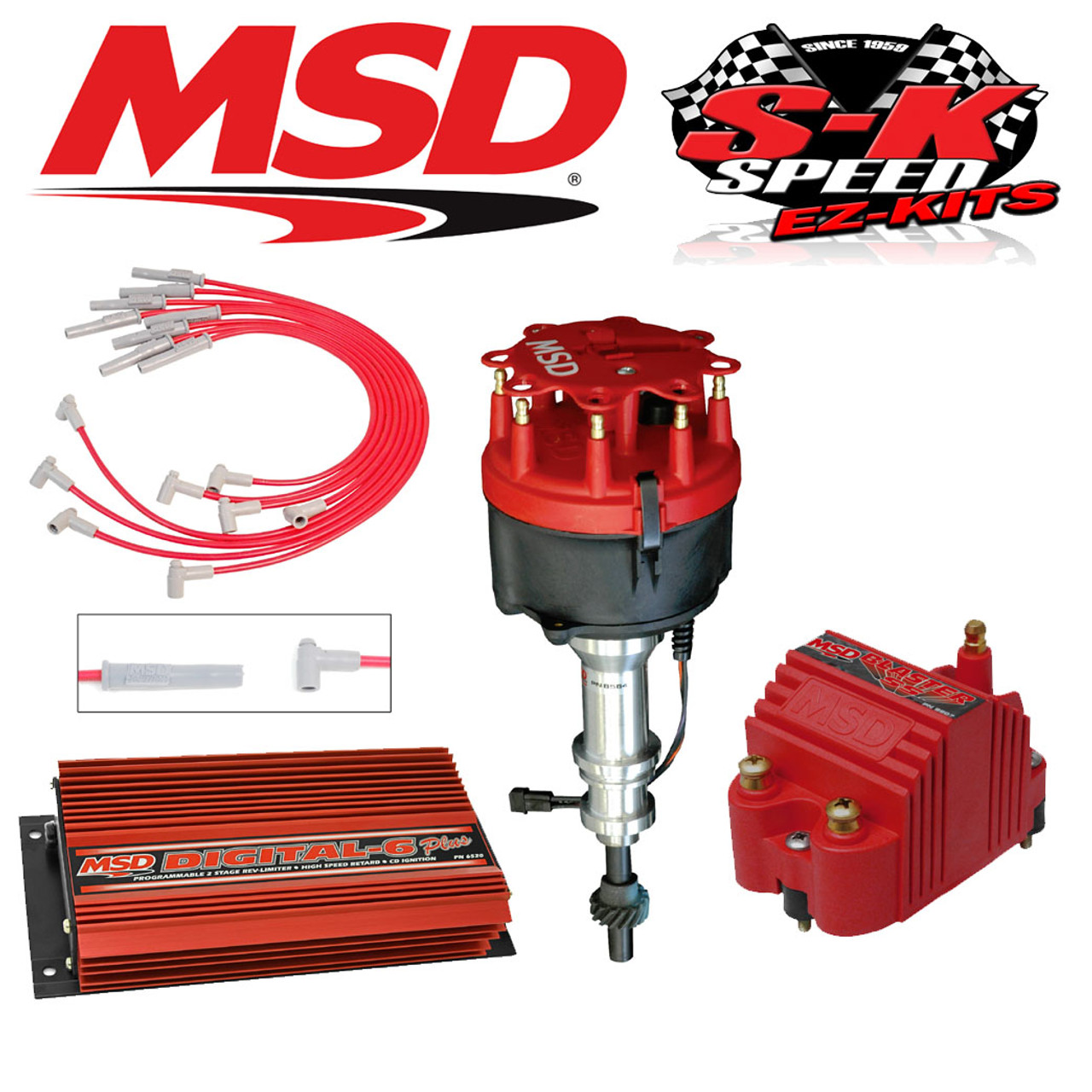 MSD Ignition Kit Digital 6 Plus/Distributor/Wires/Coil Ford 351W w/ Victor  Jr