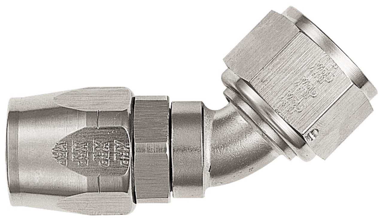 XRP 204512SN 45 Degree Double Swivel -12AN Female Hose End Super Nickel - Each