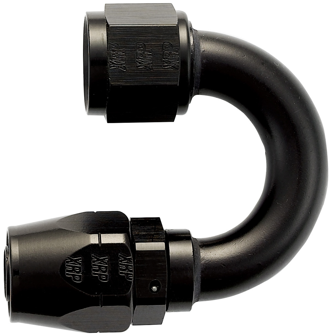 XRP 218006BB 180 Degree Double Swivel -6AN Female Hose End Black Anodized - Each