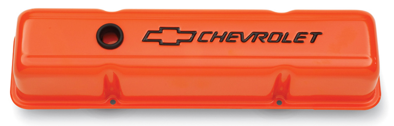 Proform 141-784 Stamped Steel Valve Covers - Small Block Chevy - Tall - Orange