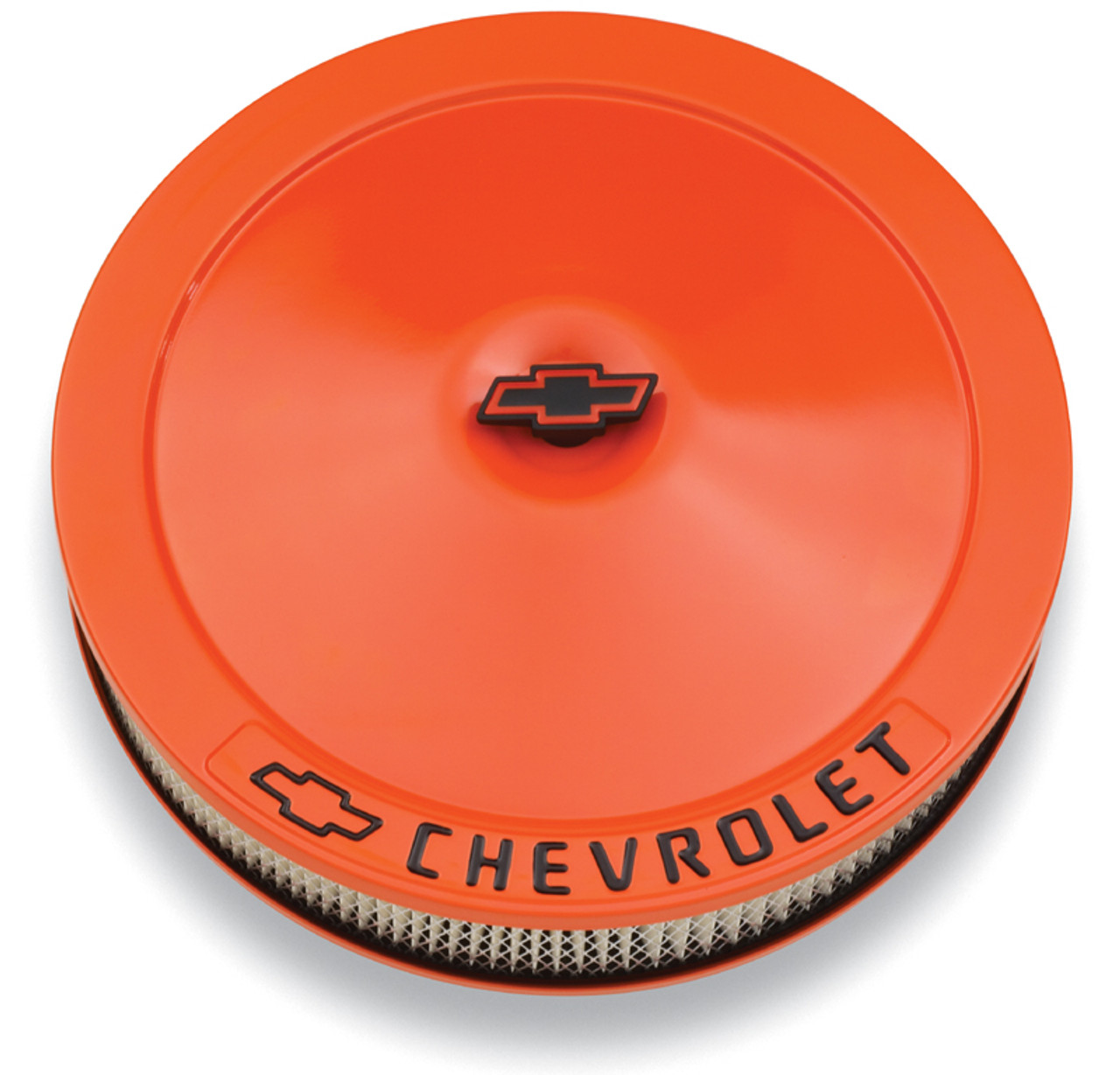 Proform 141-785 Air Cleaner - 14" x 3" - Chevy Orange  w/ Chevy Logo 1.5" Drop