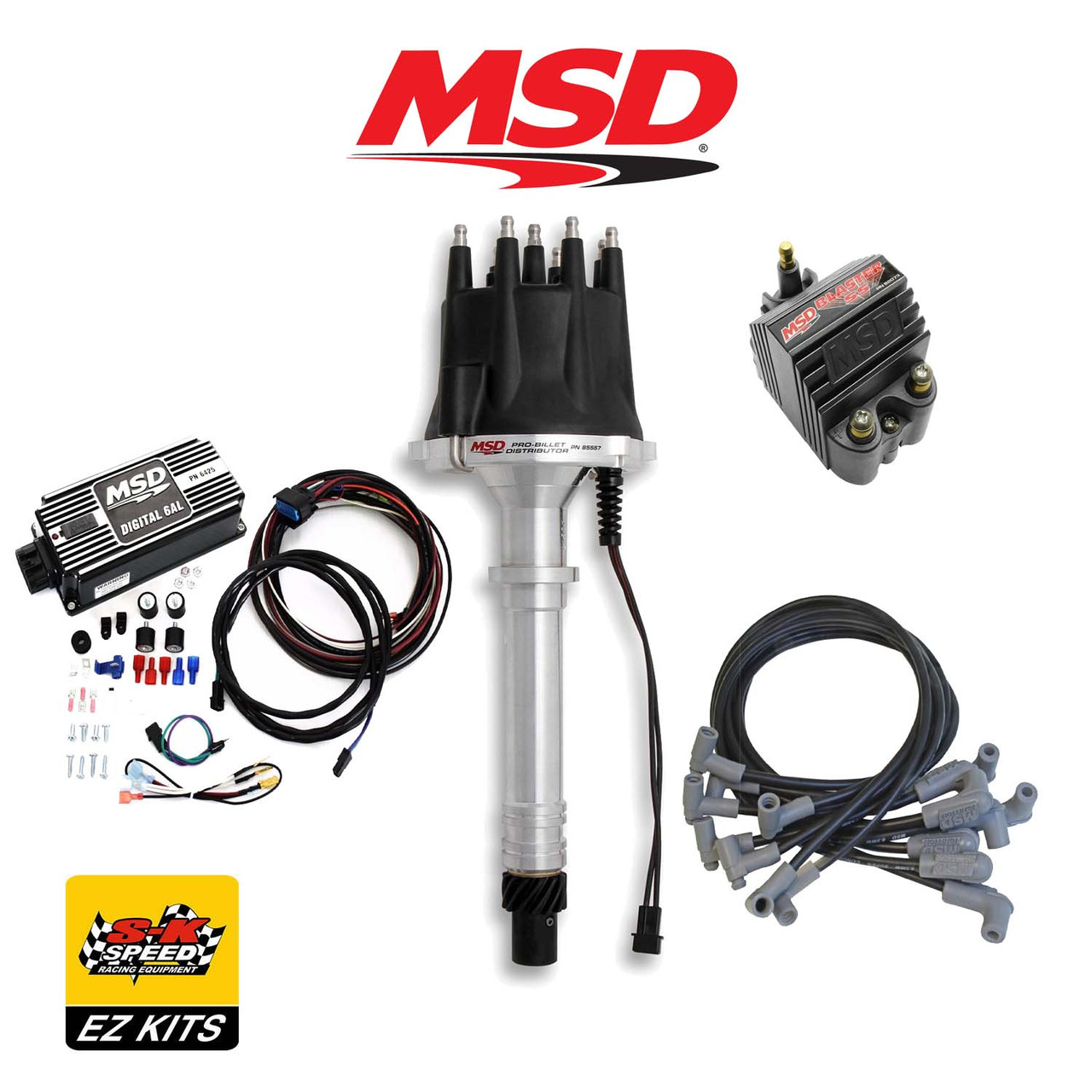 MSD Complete Black Ignition Kit - Digital 6AL/Distributor/Wires/Coil SBC Chevy