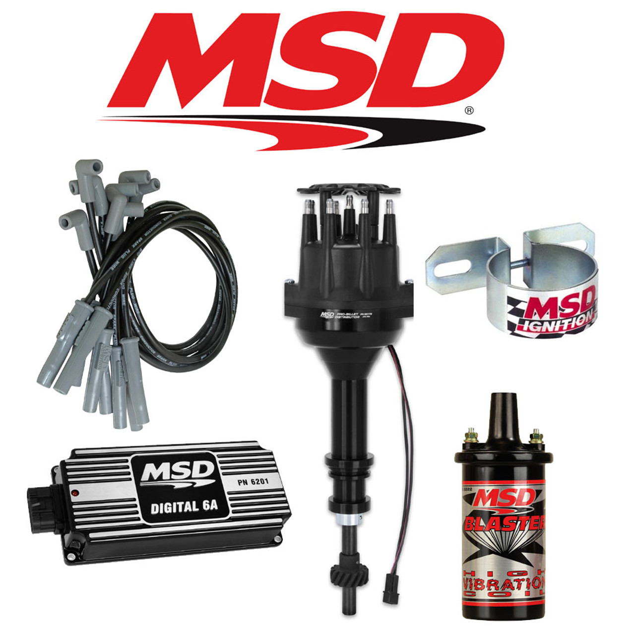 MSD BLACK Ignition Kit Digital 6A/Distributor/Wires/Coil Ford 289/302 Small Cap