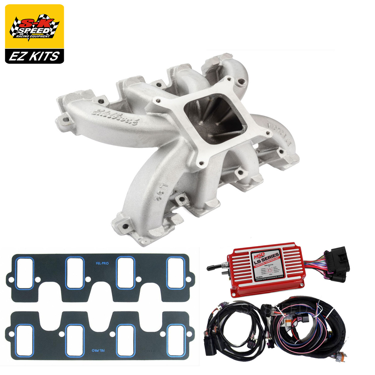 LS3/L92/L76 Carb Conversion Kit Edelbrock Victor Jr Intake & MSD