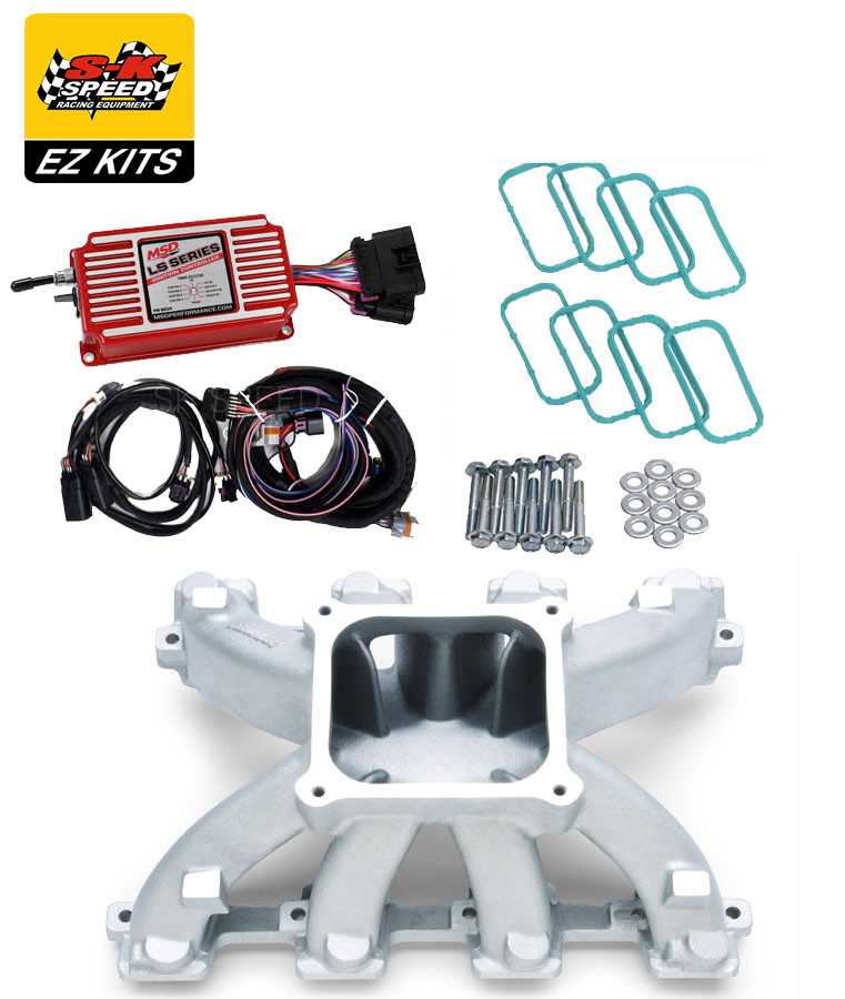 LS3/L92/L76 4500 Carb Conversion Kit Edelbrock Super Victor Intake