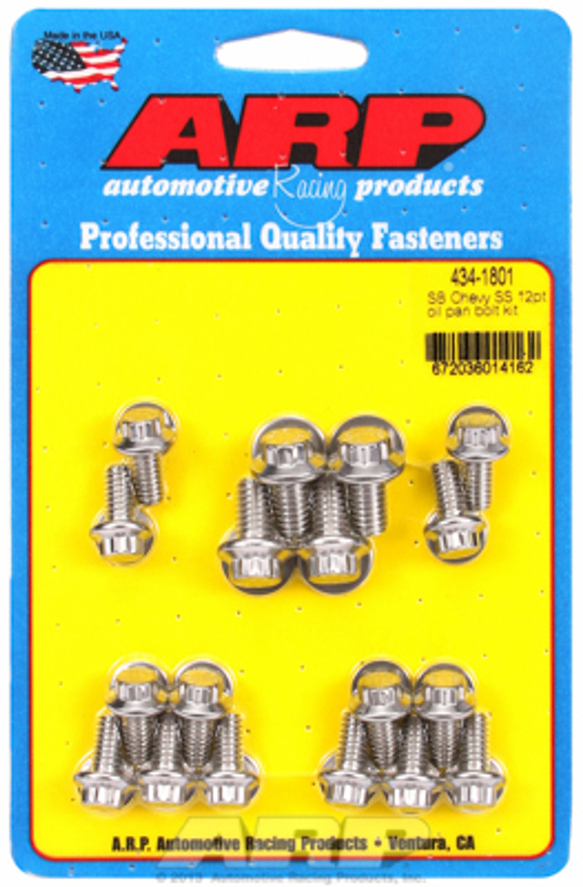 ARP 434-1801 Stainless Steel Oil Pan Bolt Kit - Small Block Chevy 12 Point Head