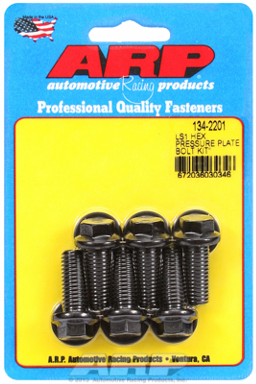 ARP 134-2201 Clutch Pressure Plate Bolt Kit - GM LS Engines Black Oxide Hex Head