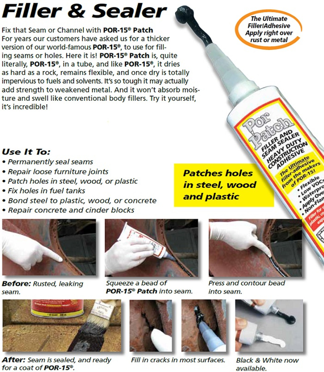 POR 15 49208 POR-15 Fuel Tank Sealer - Repairs & Seals Rusted Gas Tanks -  Pint