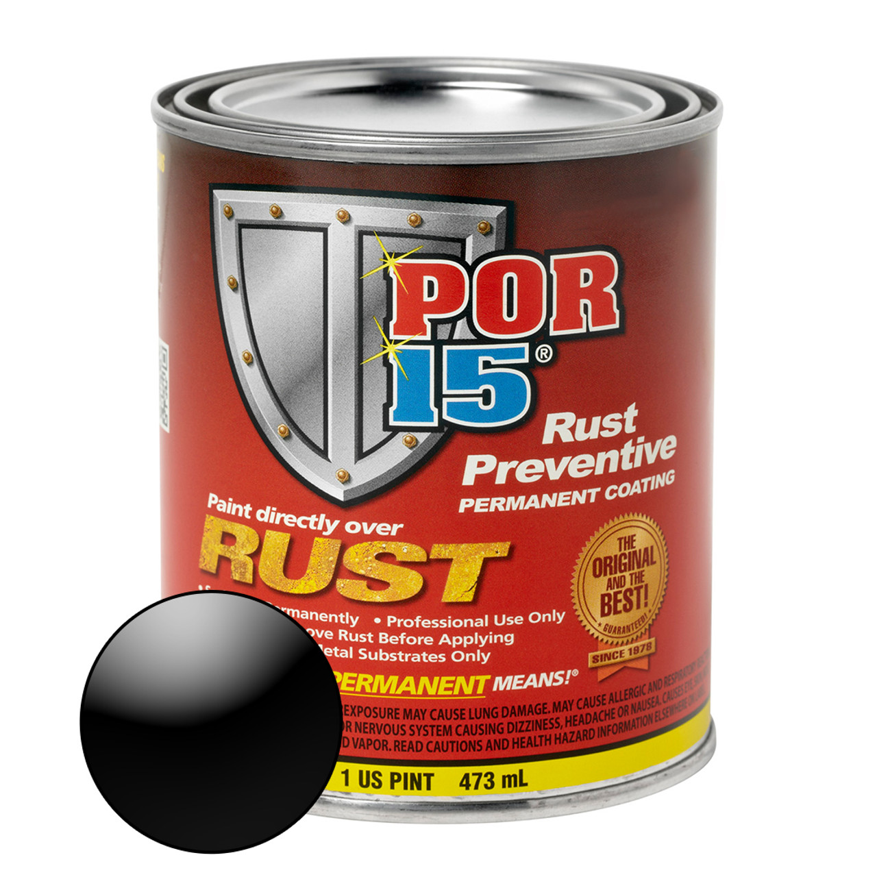 POR 15 45008 Gloss Black Rust Preventative Paint - Pint - Paint Over Rust!