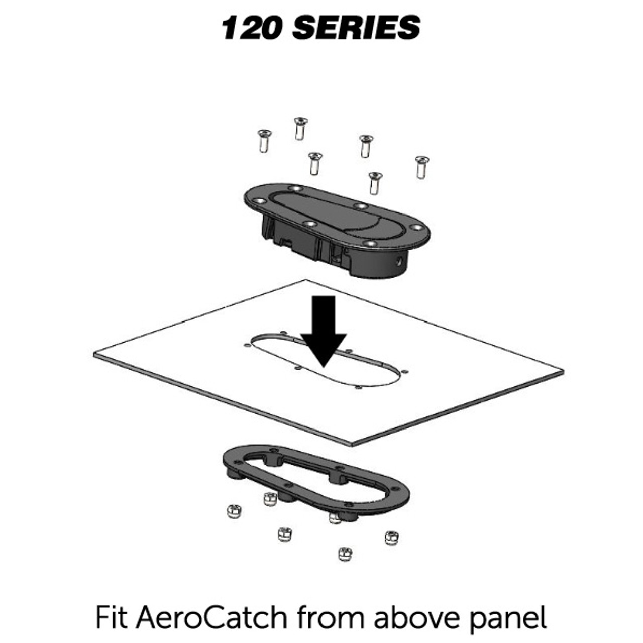 AeroCatch 120-2100 Flush Plus Black Hood Pin Latch Set Locking - Pair