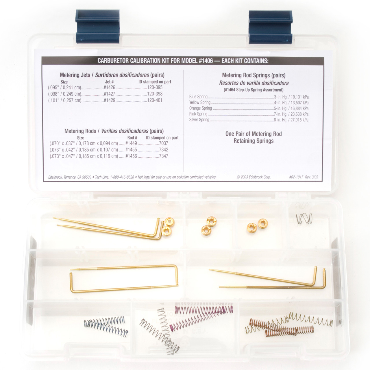 Edelbrock 1487 Performer Series Carburetor Calibration Kits Edelbrock 1487 Performer Series Carburetor Calibration Kits
