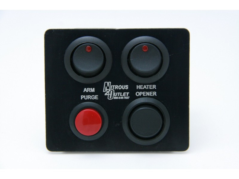 Nitrous Outlet Pannello Interruttori Per Vano Portaoggetti, Compatibile Con GM Truck 99-06. Finitura Anodizzata Nera, 4 Interruttori Inclusi.