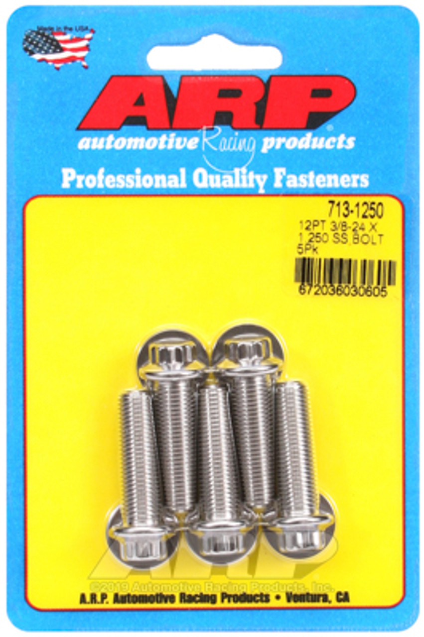 ARP 713-1250 Stainless Steel Bolts 12 Point Head - 3/8"-24 - 1.250" UHL 5 Pack