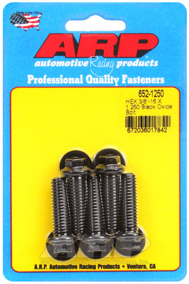 ARP 652-1250 Black Oxide Bolts 3/8 Hex Head - 3/8