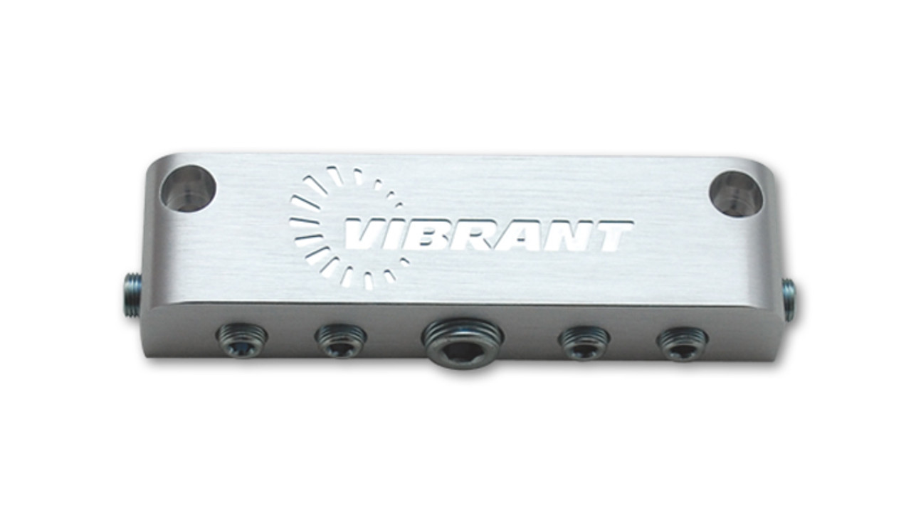 Vibrant 2690 Billet Aluminum Vacuum Distribution Manifold - Silver - 6 Outlets Vibrant 2690 Billet Aluminum Vacuum Distribution Manifold - Silver - 6 Outlets