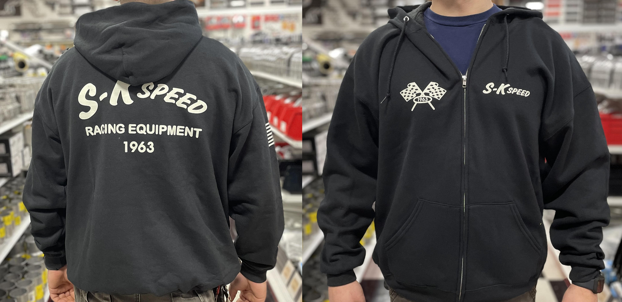 SK Speed Racing "Vintage" Logo Zip-Up Hooded Sweatshirt Mens XX-Large - Black