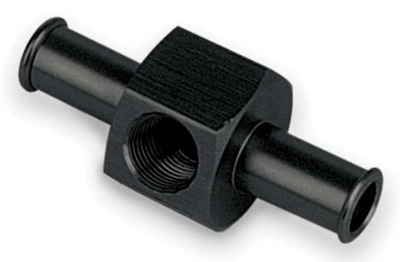 Moroso 65360 Fuel Pressure Gauge Fitting - 3/8" Hose Bard - Black Anodized