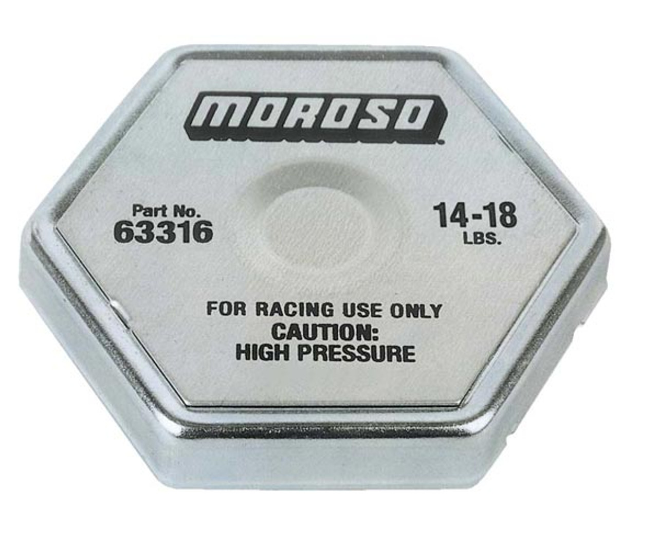 Moroso 63316 Racing Radiator Cap - 14-18 psi - Hex Head - Standard Size