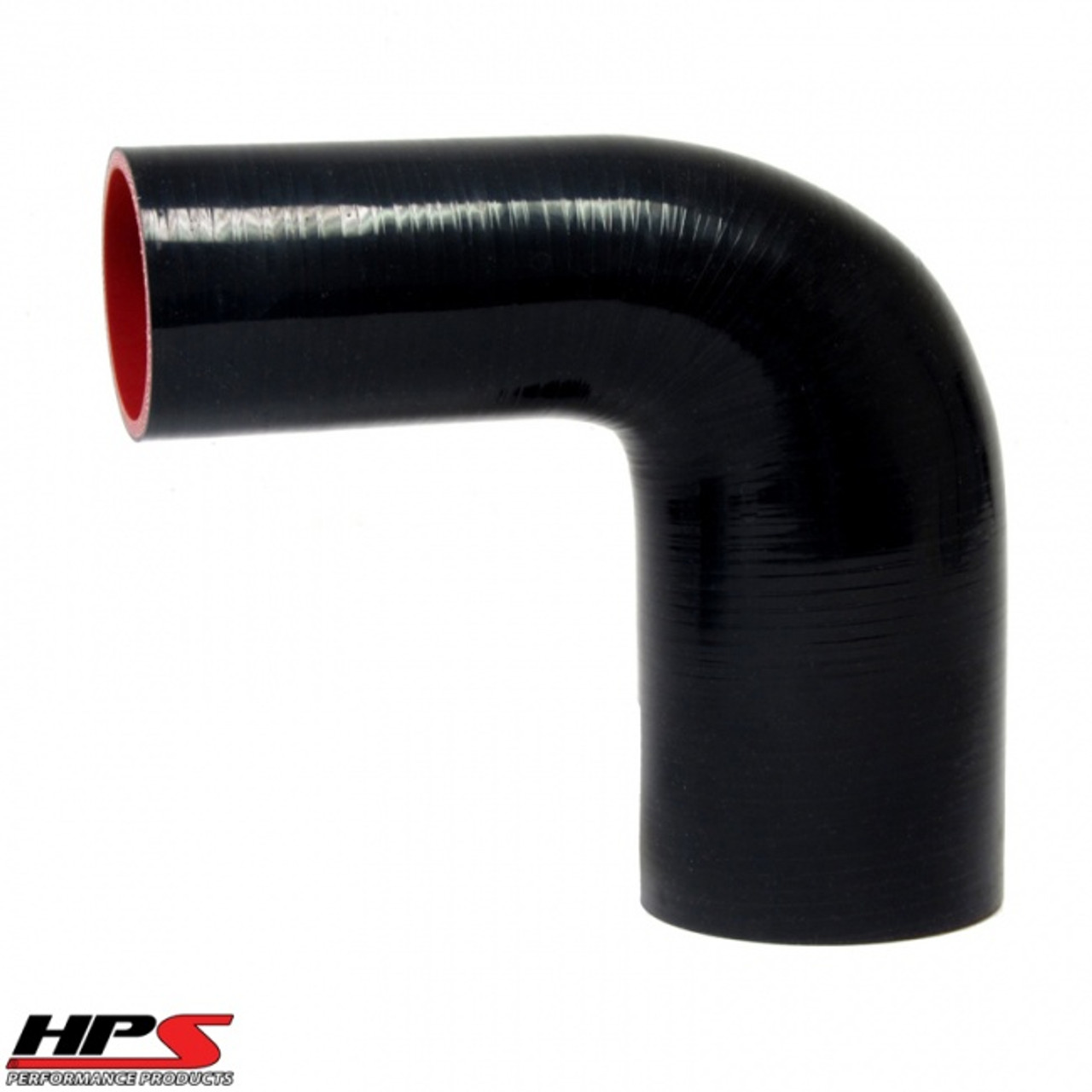 HPS 4 Ply Reinforced 90 Degree Silicone Hose Adapter 2.25" x 2.5" ID - Black