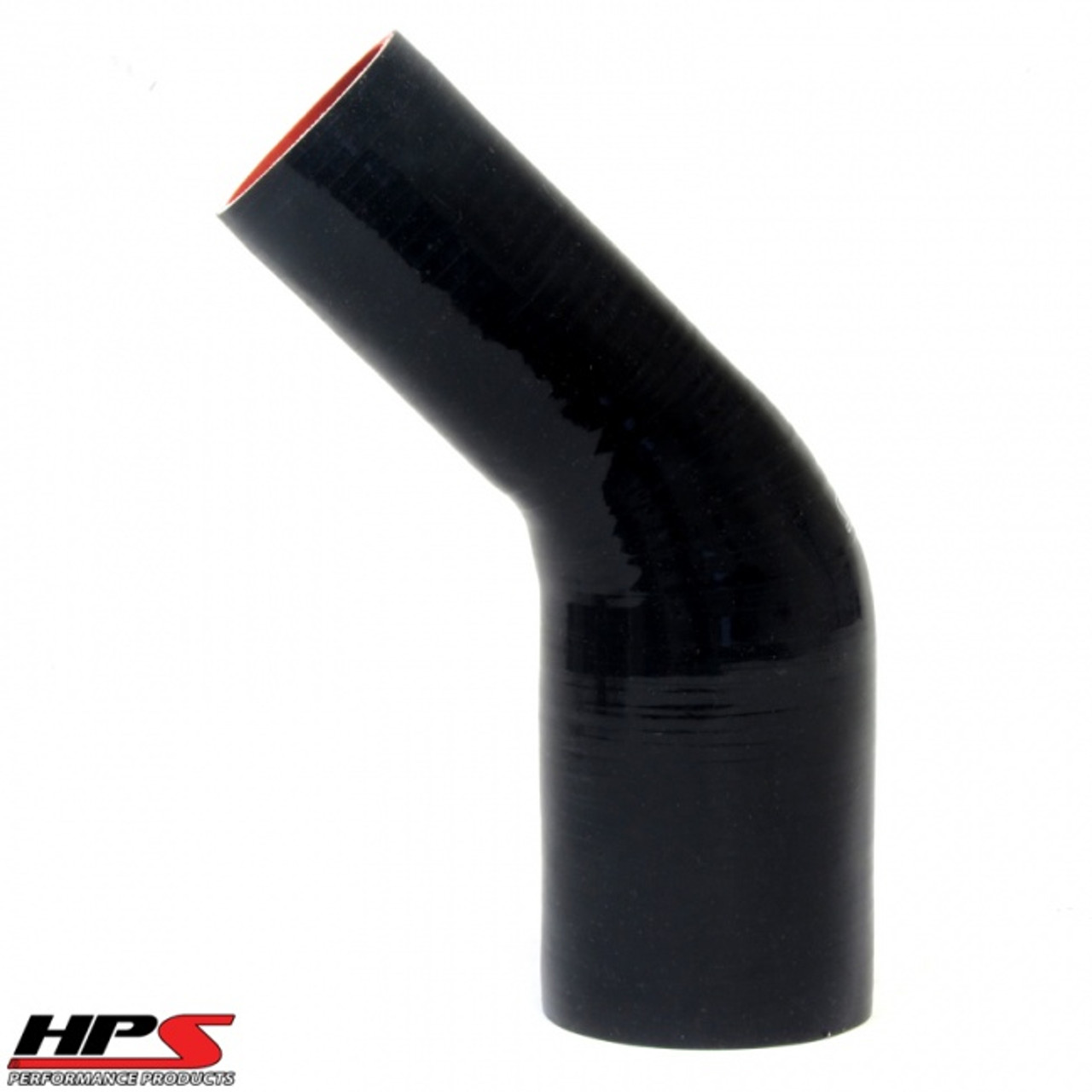 HPS 4 Ply Reinforced 45 Degree Silicone Hose Adapter 2" x 3" ID - Black HPS 4 Ply Reinforced 45 Degree Silicone Hose Adapter 2" x 3" ID - Black