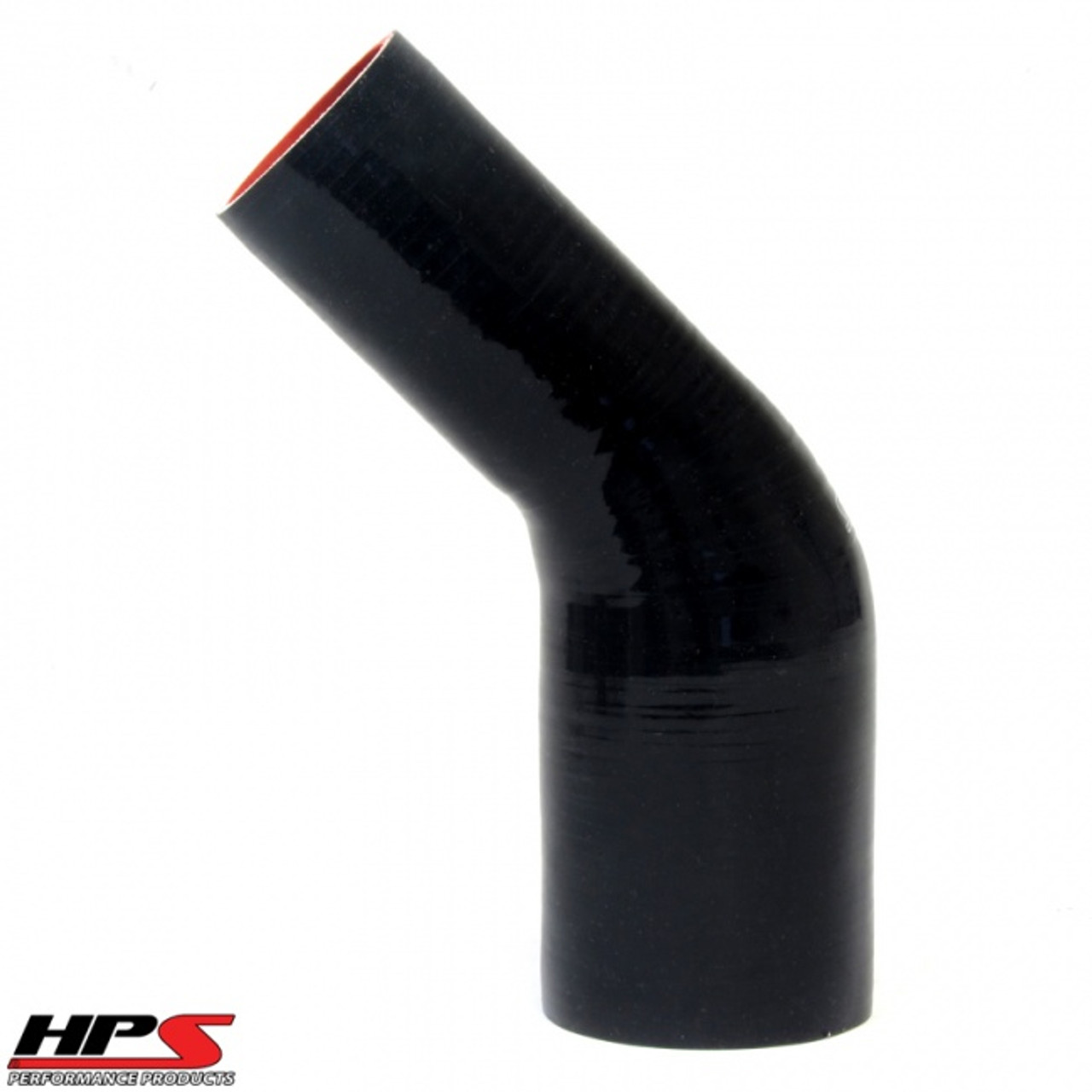 HPS 4 Ply Reinforced 45 Degree Silicone Hose Adapter 2.25" x 2.5" ID - Black