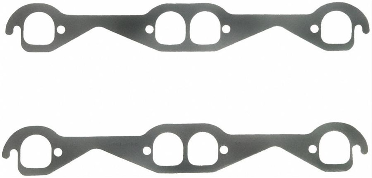 FelPro 1406 Exhaust Header Gaskets - Small Block Chevy - D-Shaped Port - Pair