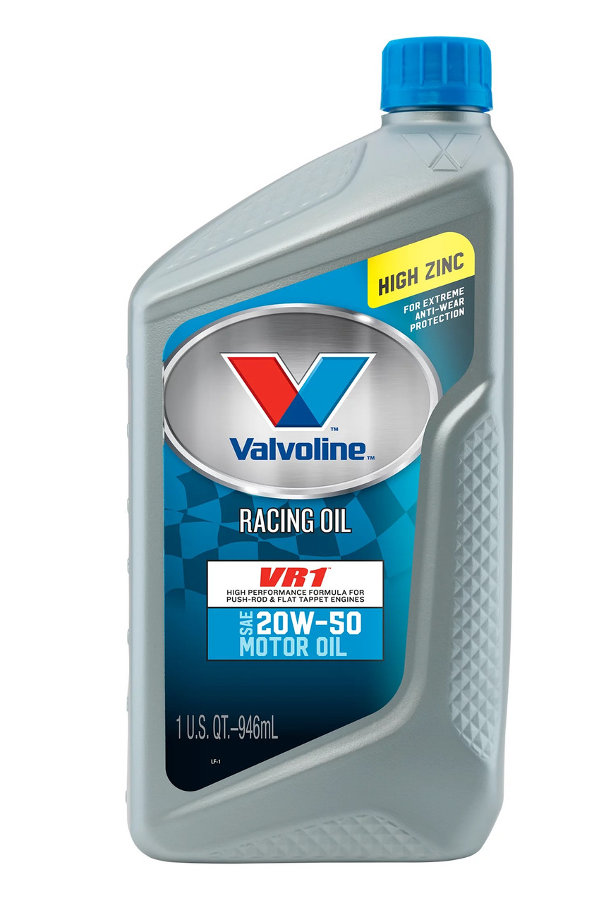 Valvoline VV211 VR1 20W-50 Racing Motor Oil With High Zinc Quart
