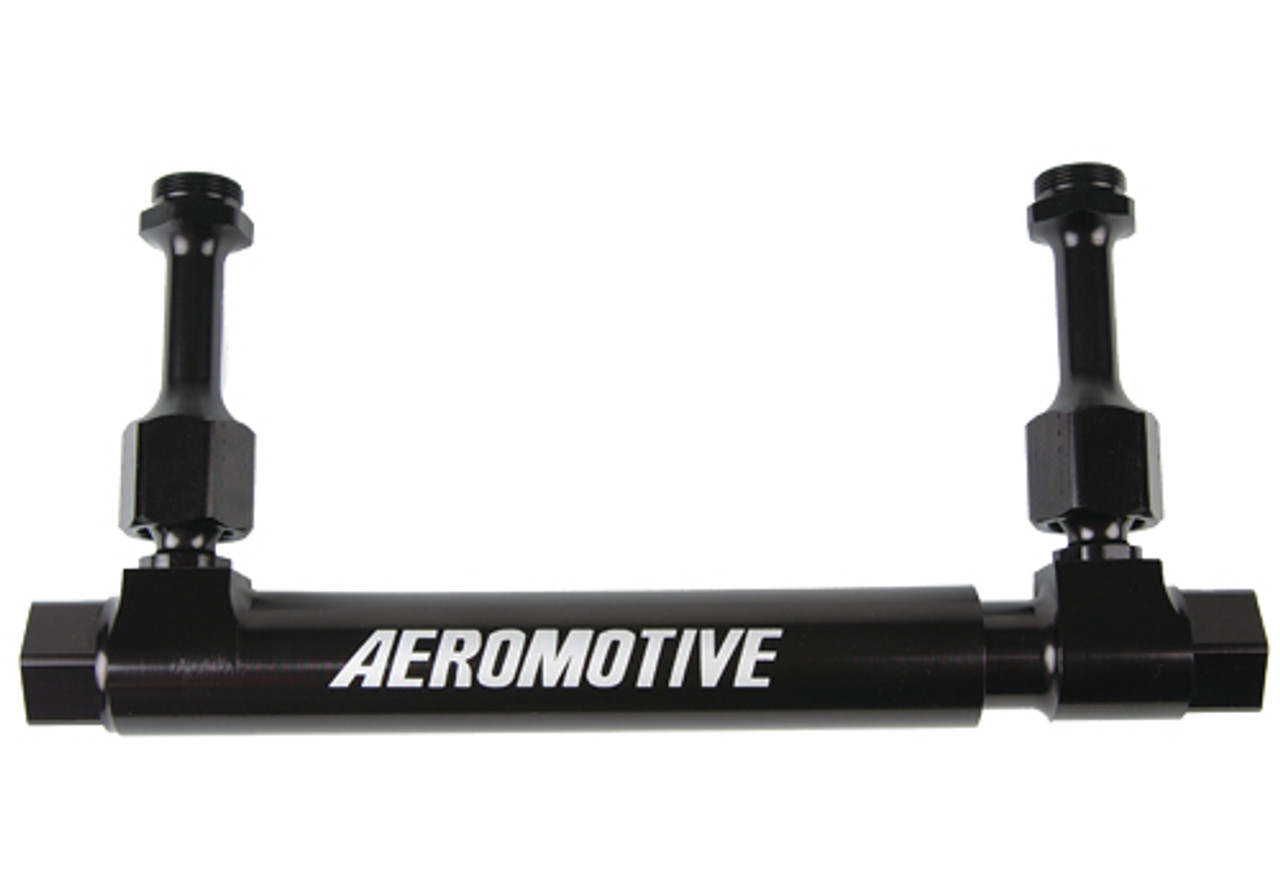 Aeromotive 14201 Adjustable Dual Feed Fuel Log for 4150 & 4500 Carb Black Billet