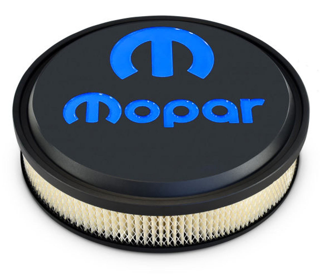 Proform 440-834 14" MOPAR Slant Edge Aluminum Air Cleaner Black w Omega "M" Logo