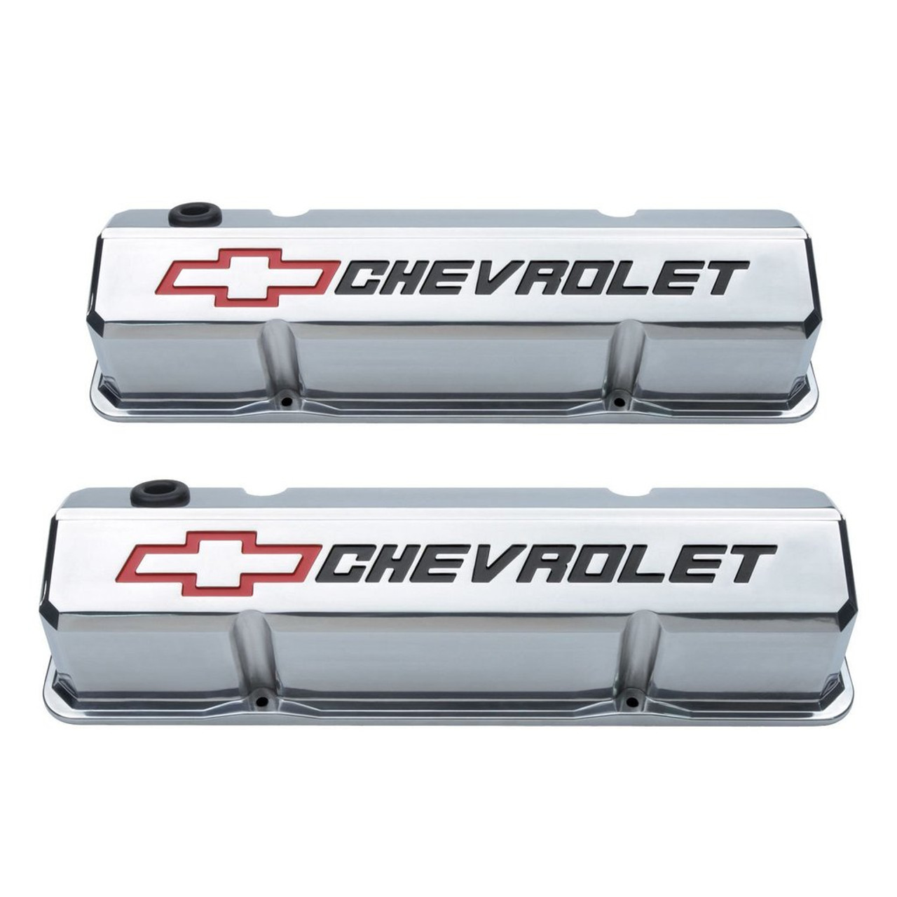 Proform 141-927 Slant Edge Valve Covers Small Block Chevy Polished Cast Aluminum