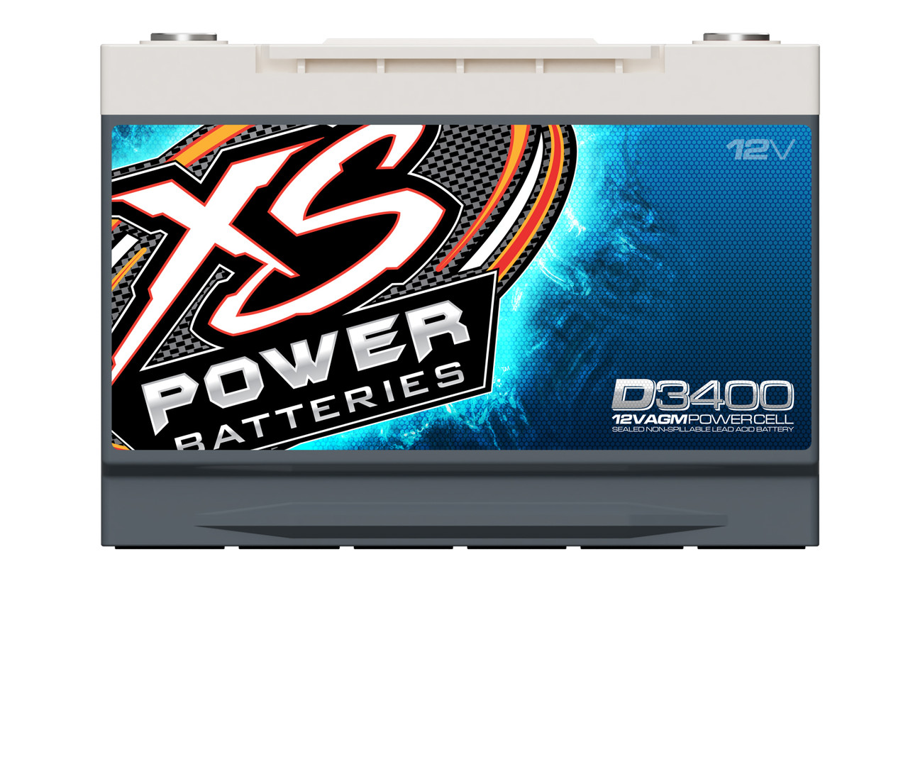 XS Power D3400 12V BCI Group 34 AGM Battery, Max Amps 3,300A, CA: 1150 Ah: 80