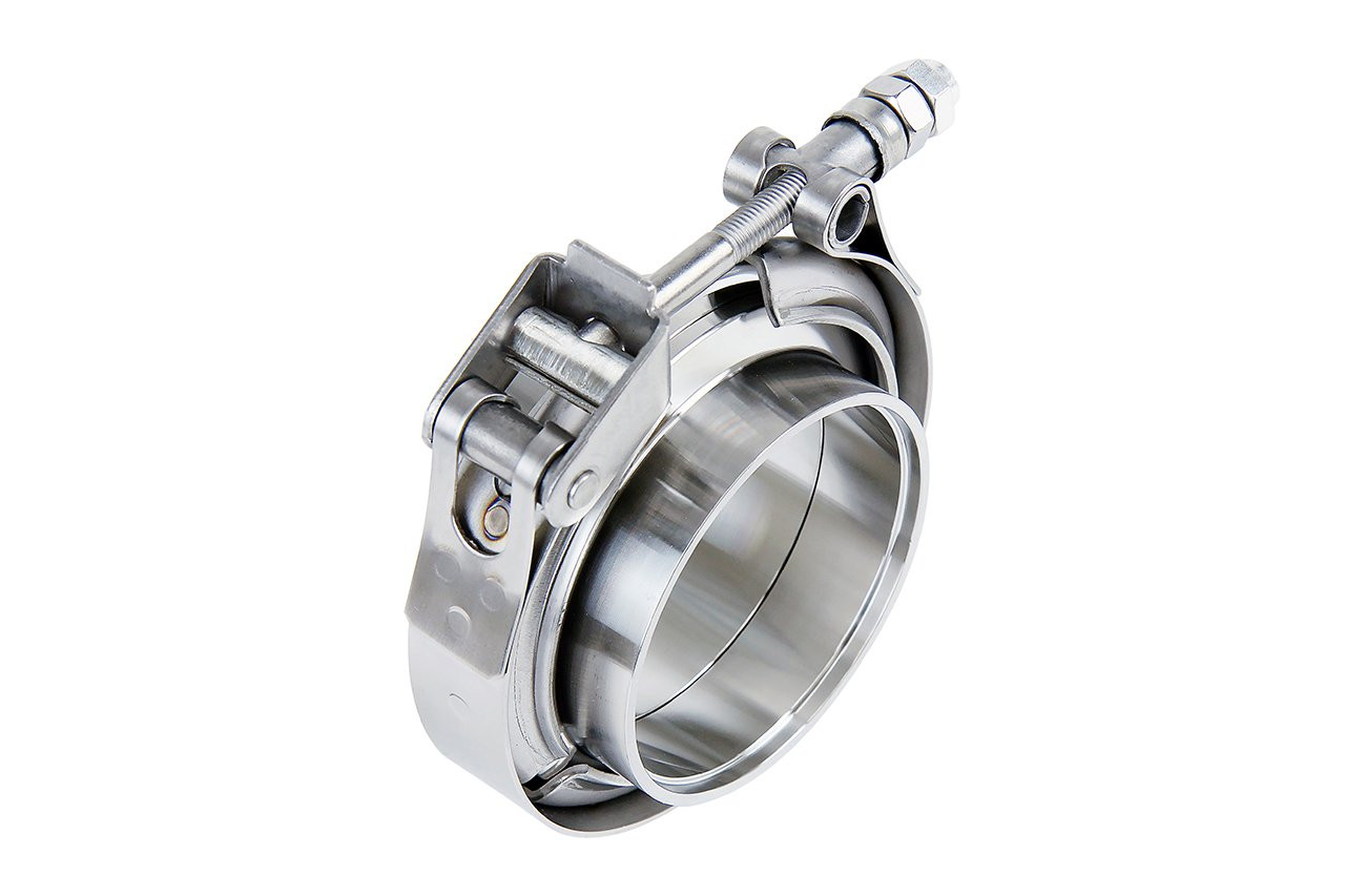 HPS 2.5" Stainless Steel V Band Clamp w/ Stainless Steel Flanges HPS 2.5" Stainless Steel V Band Clamp w/ Stainless Steel Flanges