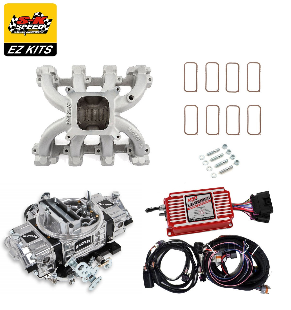 LS1 Carb Intake Kit - Edelbrock Victor Jr Intake/MSD 6014 LS1 Carb Intake Kit - Edelbrock Victor Jr Intake/MSD 6014