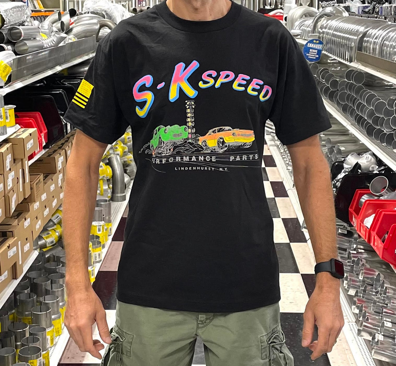 SK Speed T Shirt - Black - Retro 80's Drag - Medium