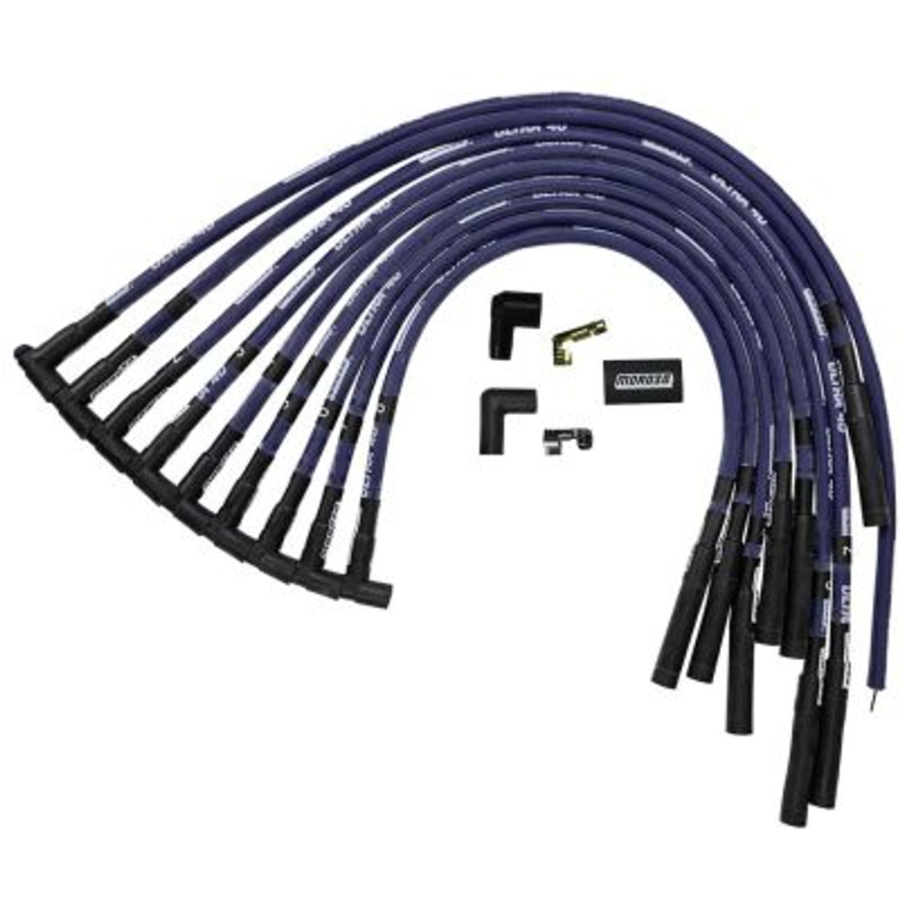Moroso 73615 Ultra 40 Sleeved 8.65mm HEI Spark Plug Wires - Big Block Chevy - Blue