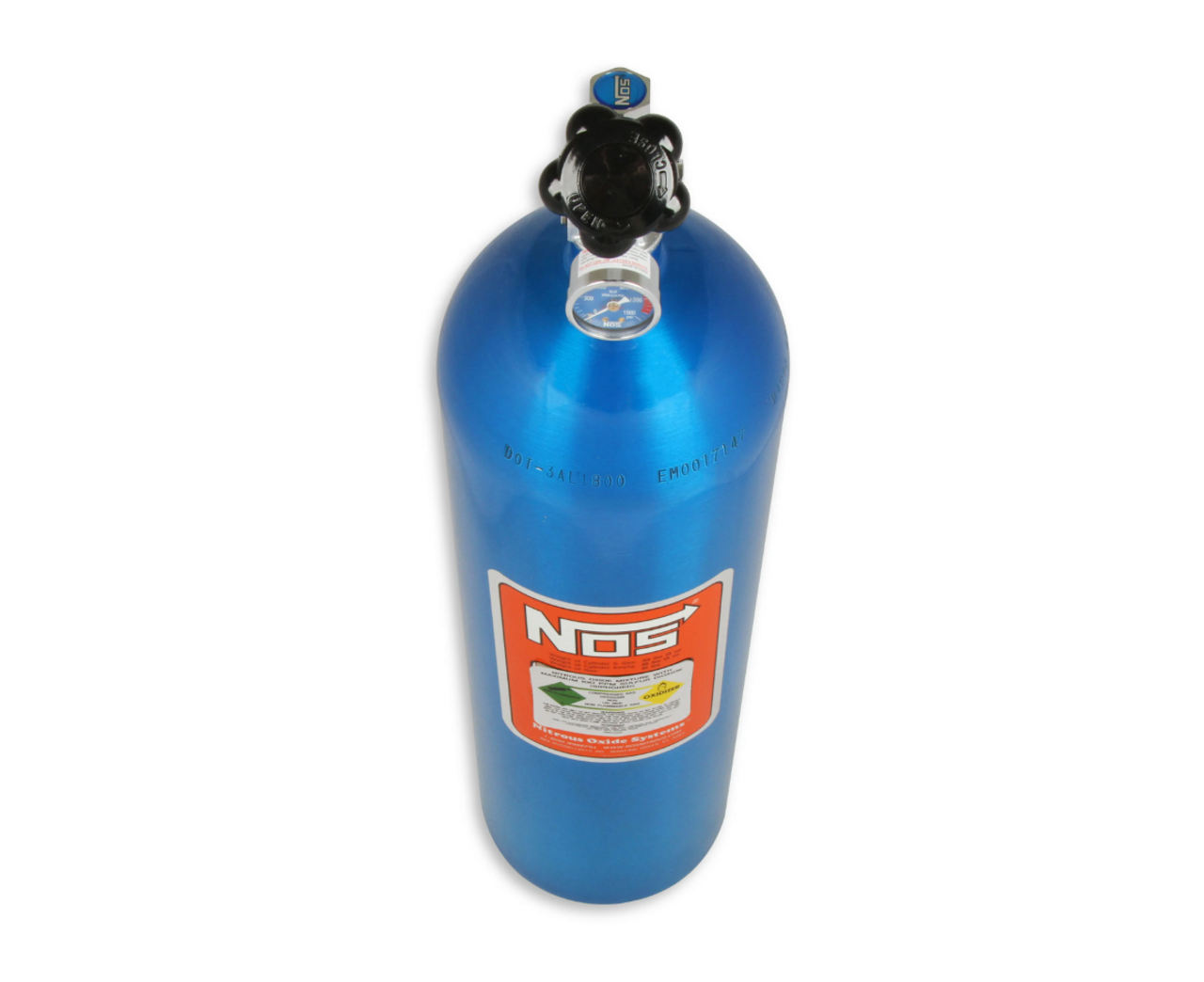 NOS 14750NOS 15 lb Nitrous Bottle w/ NOS Blue Finish & Super Hi Flo Valve
